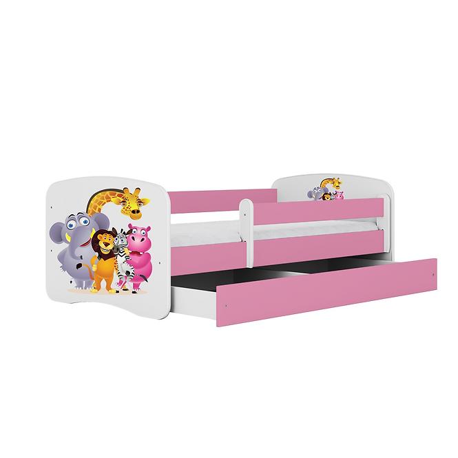 Dětská postel Babydreams růžová 70x140 Zoo