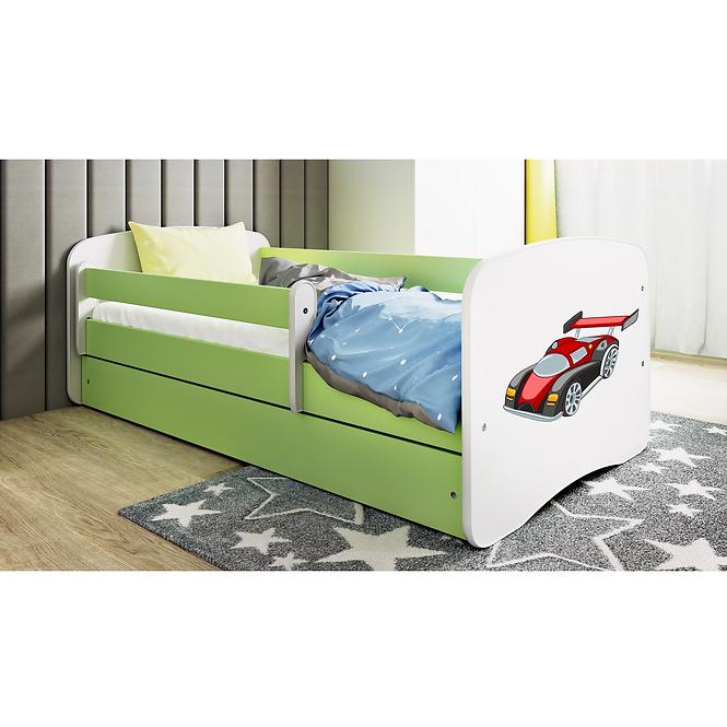 Dětská postel Babydreams zelená 70x140 Auto