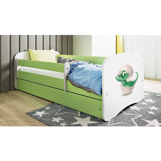 Dětská postel Babydreams zelená 70x140 Dinosaurus