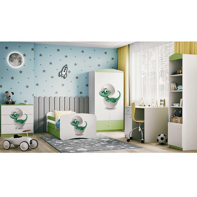 Dětská postel Babydreams zelená 70x140 Dinosaurus