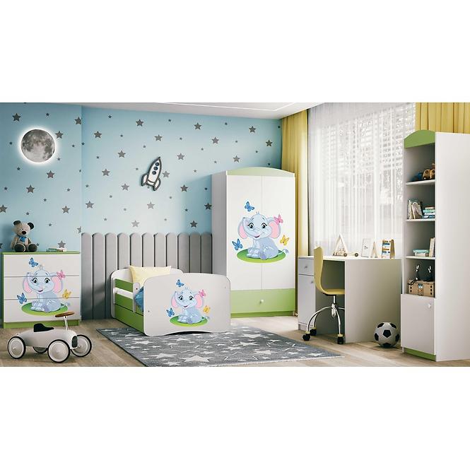 Dětská postel Babydreams zelená 70x140 Slon