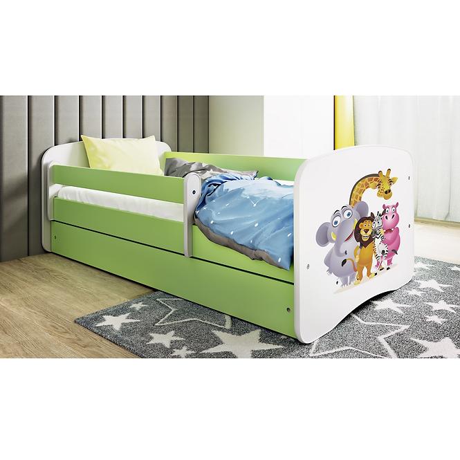 Dětská postel Babydreams zelená 70x140 Zoo