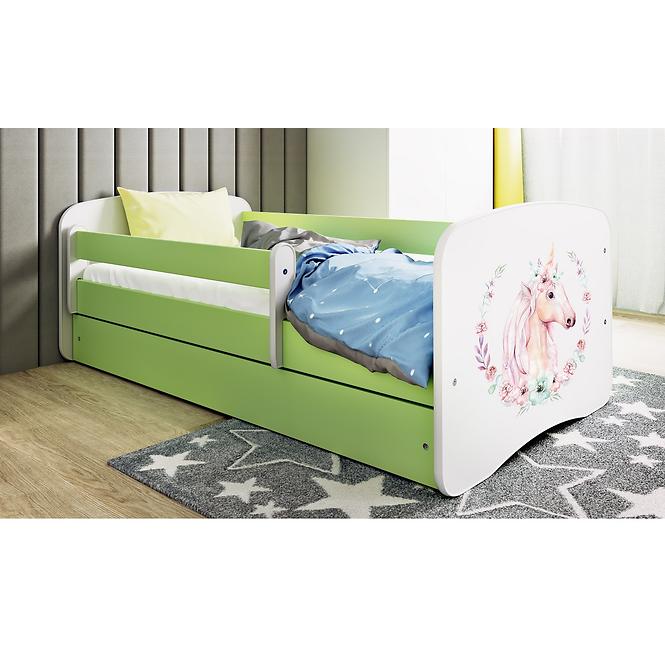 Dětská postel Babydreams zelená 80x160 Kůň