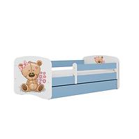 Dětská postel Babydreams modrá 80x160 Medvídek s kytičkami