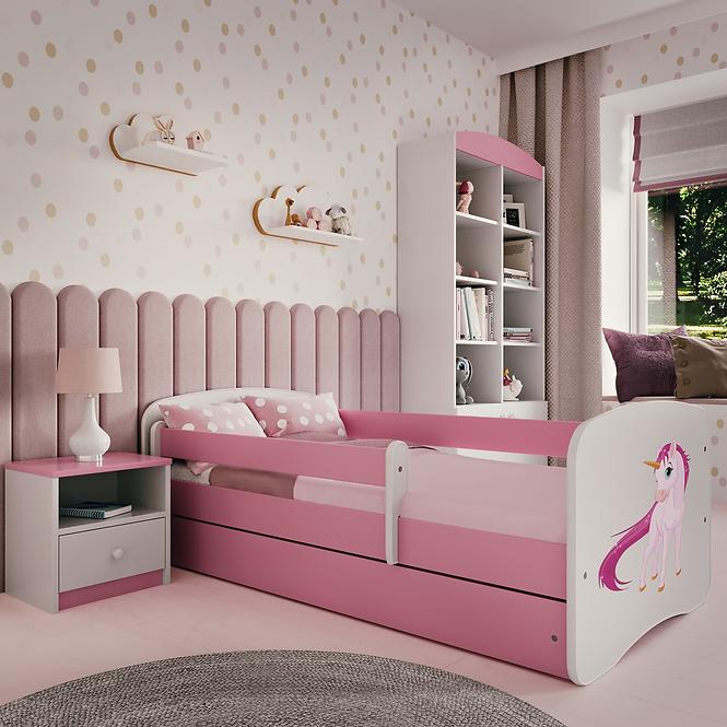 Dětská postel Babydreams růžová 80x160 Jednorožec