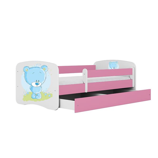 Dětská postel Babydreams růžová 80x160 Modrý medvídek