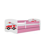 Dětská postel Babydreams růžová 80x160 Hasičské auto