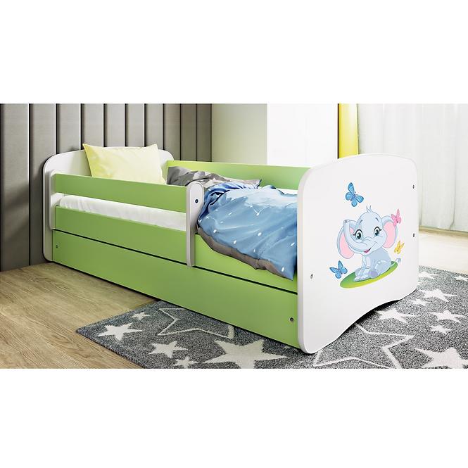 Dětská postel Babydreams zelená 80x160 Slon