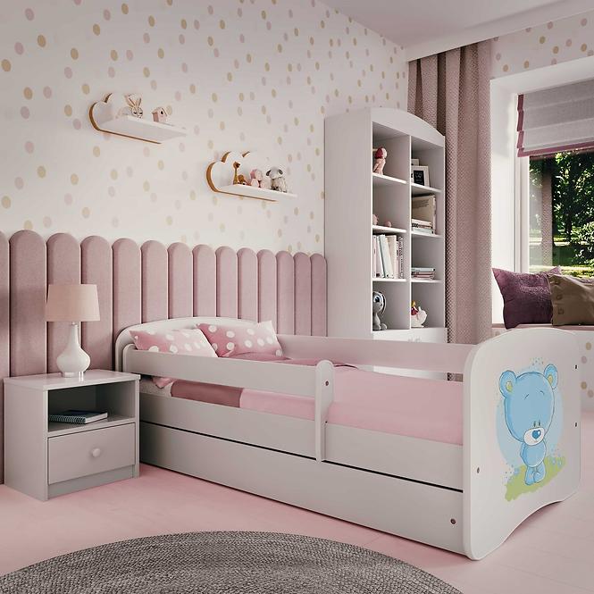 Dětská postel Babydreams bílá 80x180 Modrý medvídek