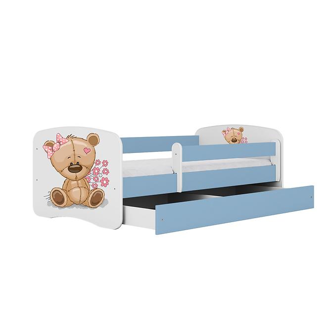 Dětská postel Babydreams modrá 80x180 Medvídek s kytičkami