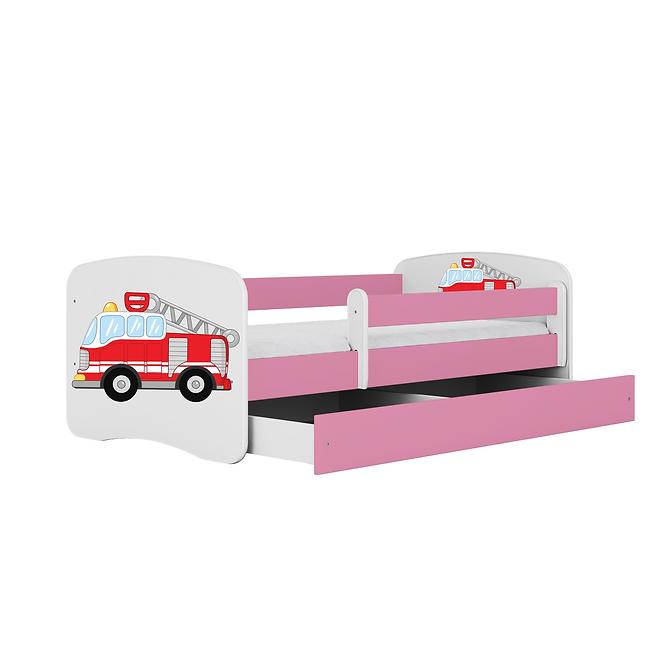 Dětská postel Babydreams růžová 80x180 Hasičské auto