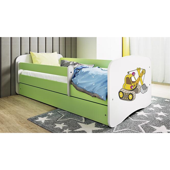 Dětská postel Babydreams zelená 80x180 Bagr