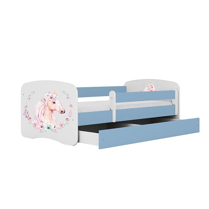 Dětská postel Babydreams+M modrá 70x140 Kůň