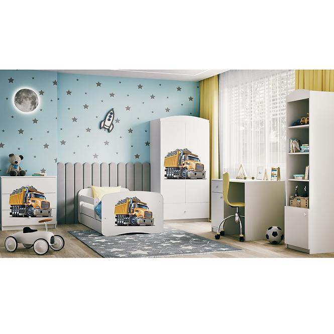 Dětská postel Babydreams+M bílá 70x140 Náklaďák