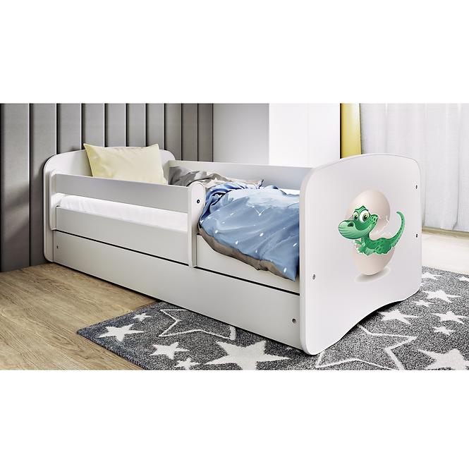 Dětská postel Babydreams+M bílá 70x140 Dinosaurus