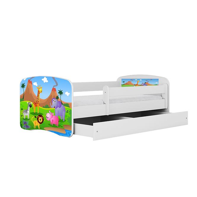 Dětská postel Babydreams+M bílá 70x140 Safari