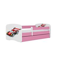 Dětská postel Babydreams+M růžová 70x140 Auto