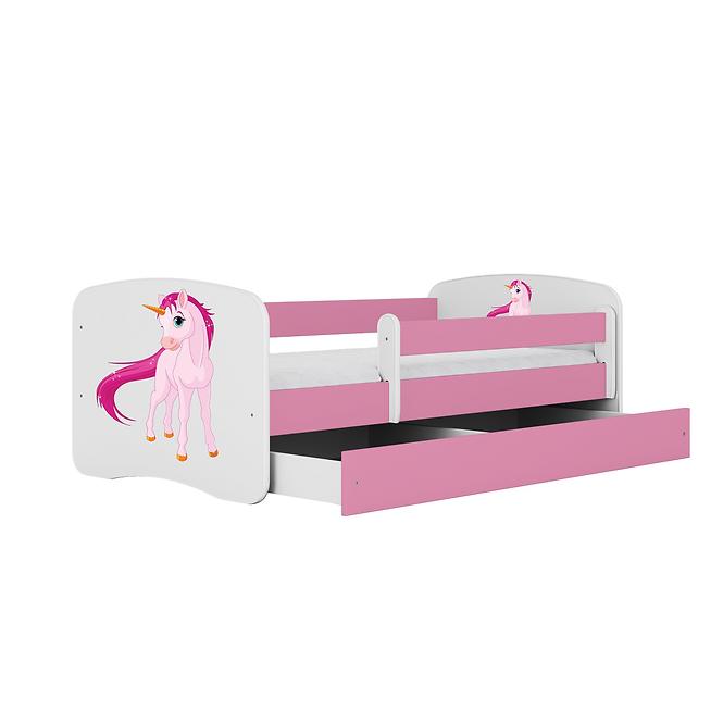 Dětská postel Babydreams+M růžová 70x140 Jednorožec