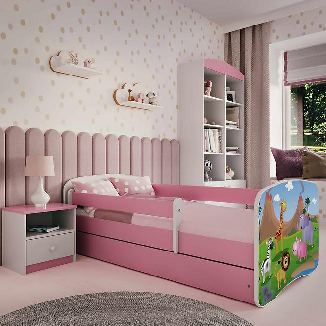 Dětská postel Babydreams+M růžová 70x140 Safari