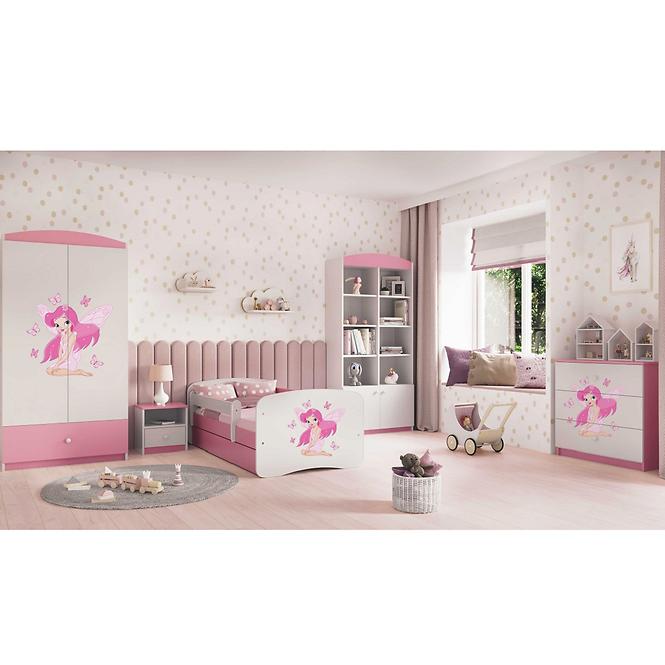 Dětská postel Babydreams+M růžová 70x140 Hasičské auto