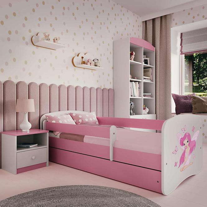 Dětská postel Babydreams+M růžová 70x140 Hasičské auto