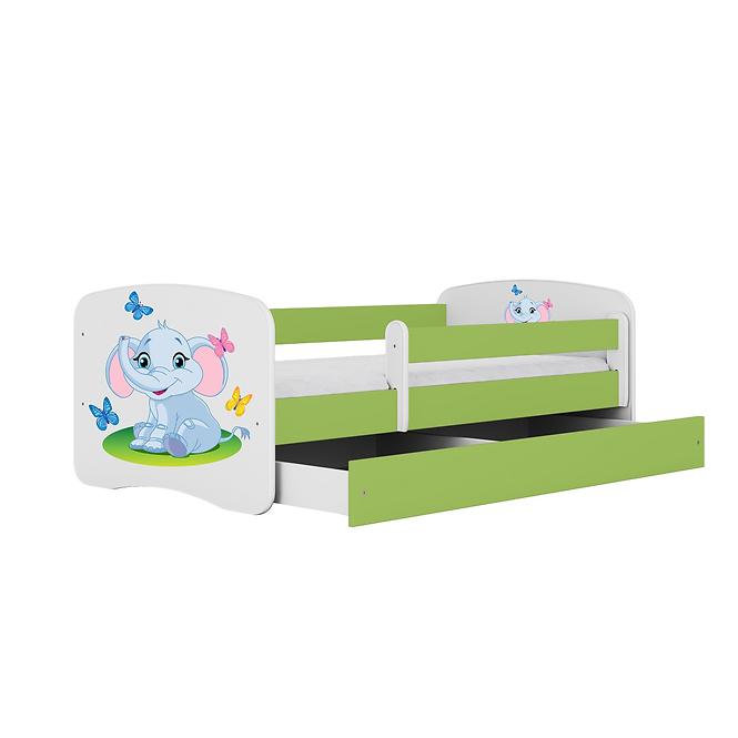 Dětská postel Babydreams+M zelená 70x140 Slon