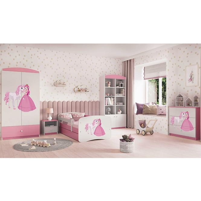 Dětská postel Babydreams+M růžová 80x160 Princezna 2