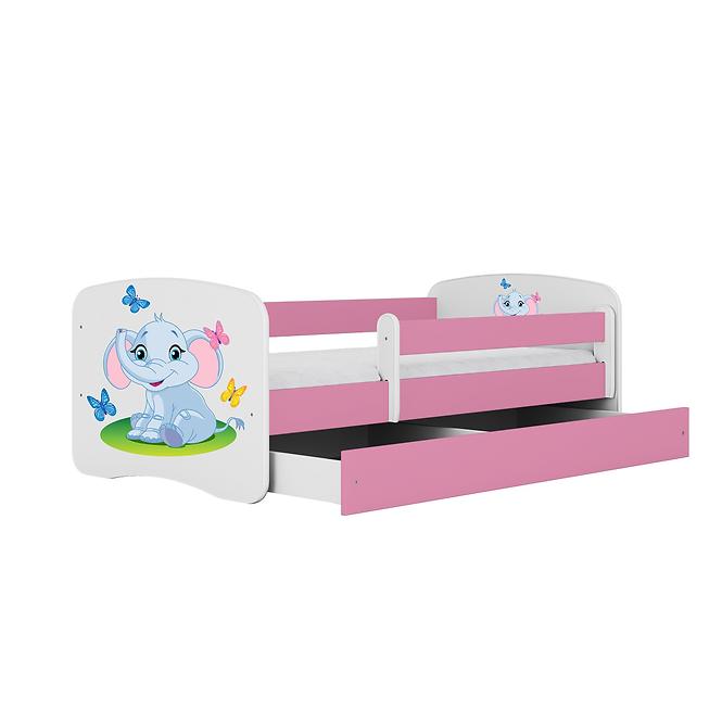 Dětská postel Babydreams+M růžová 80x160 Slon