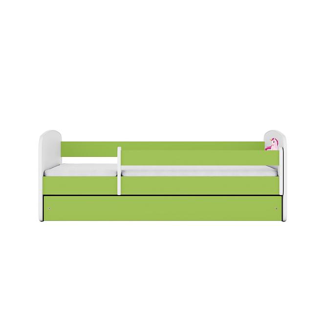 Dětská postel Babydreams+M zelená 80x160 Jednorožec