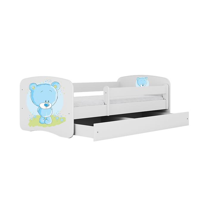 Dětská postel Babydreams+M bílá 80x180 Modrý medvídek