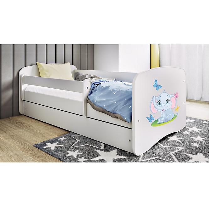 Dětská postel Babydreams+M bílá 80x180 Slon