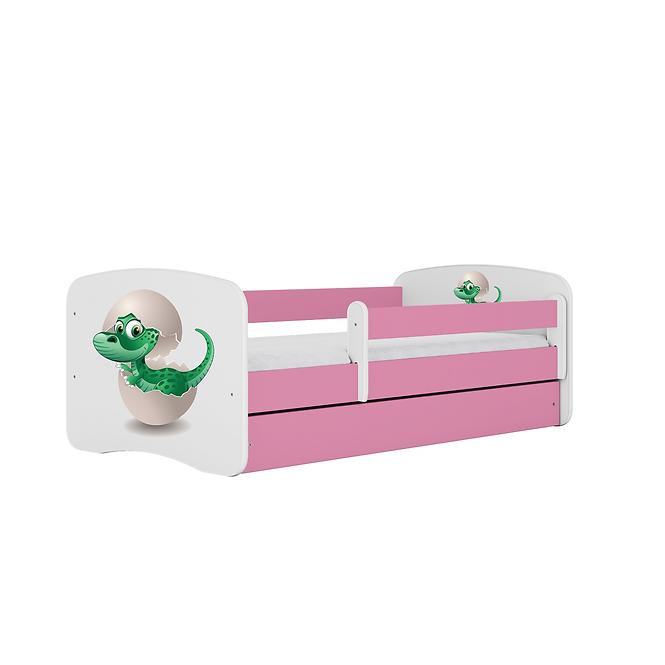 Dětská postel Babydreams+M růžová 80x180 Dinosaurus