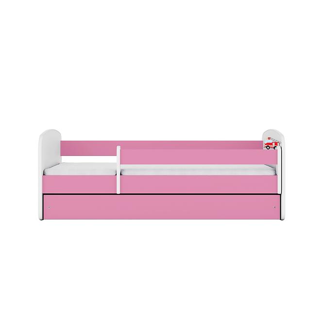 Dětská postel Babydreams+M růžová 80x180 Hasičské auto