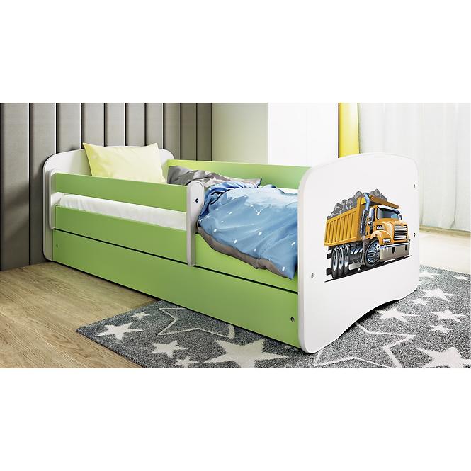 Dětská postel Babydreams+M zelená 80x180 Náklaďák