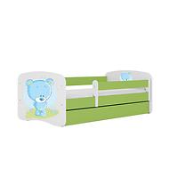 Dětská postel Babydreams+M zelená 80x180 Modrý medvídek