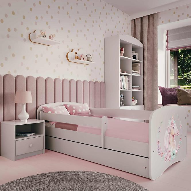 Dětská postel Babydreams+SZ bílá 70x140 Kůň
