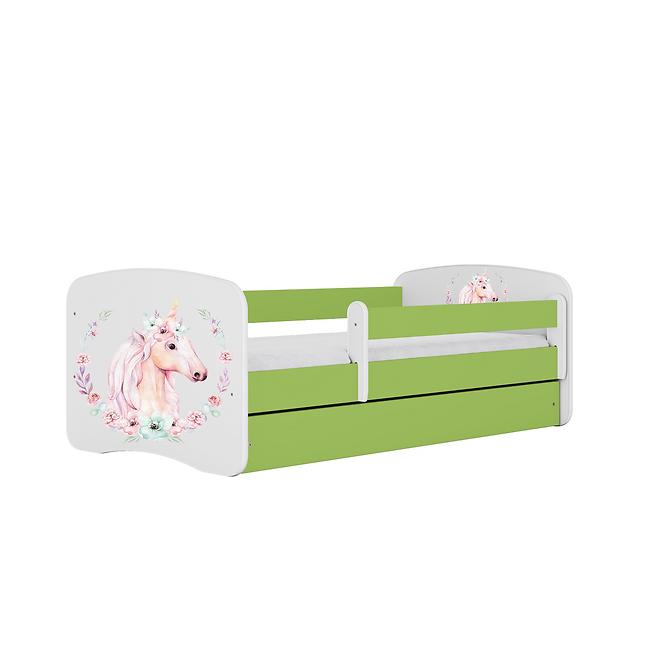 Dětská postel Babydreams+SZ zelená 70x140 Kůň