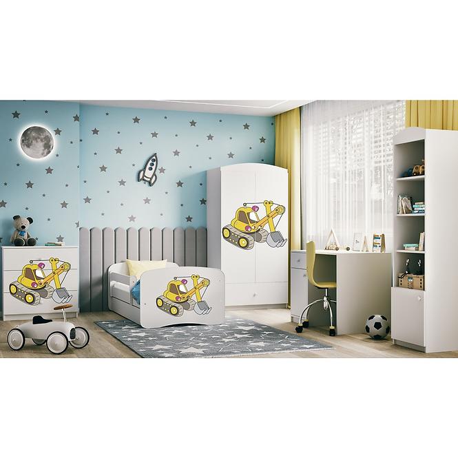 Dětská postel Babydreams+SZ bílá 70x140 Bagr