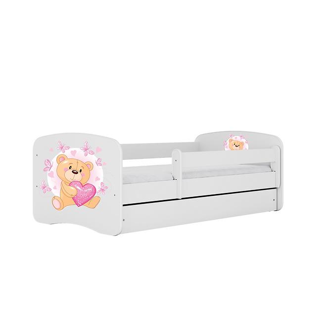 Dětská postel Babydreams+SZ bílá 70x140 Medvídek s motýlky