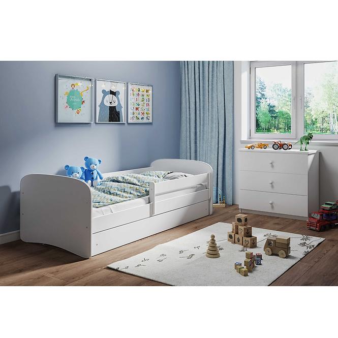Dětská postel Babydreams+SZ bílá 80x160