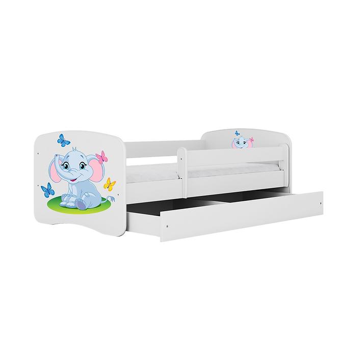 Dětská postel Babydreams+SZ bílá 80x160 Slon