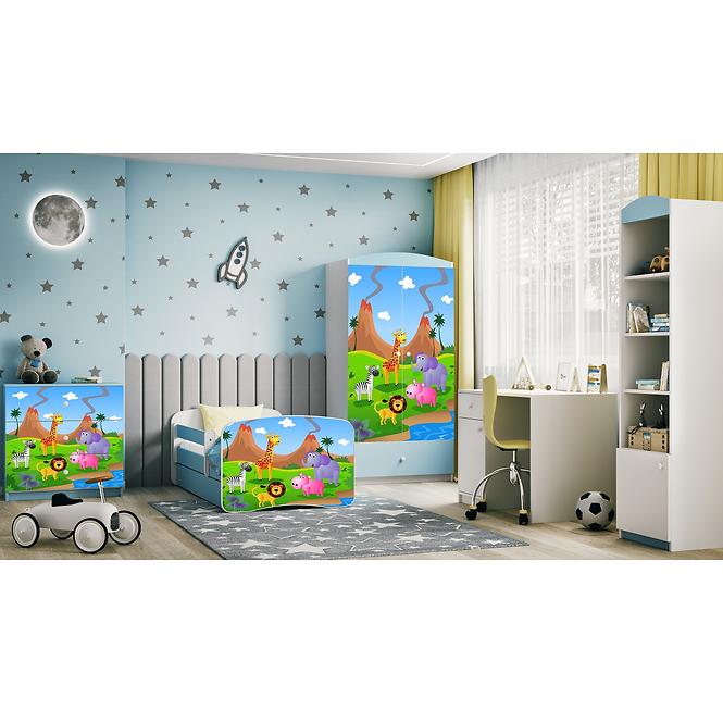 Dětská postel Babydreams+SZ modrá 80x160 Safari