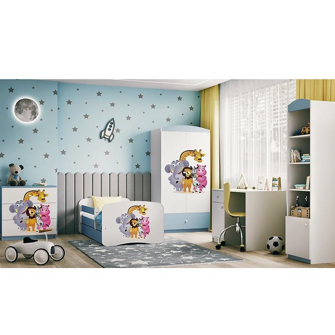 Dětská postel Babydreams+SZ modrá 80x160 Zoo