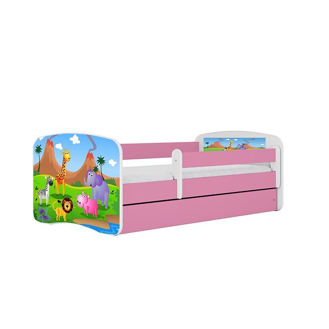 Dětská postel Babydreams+SZ růžová 80x160 Safari