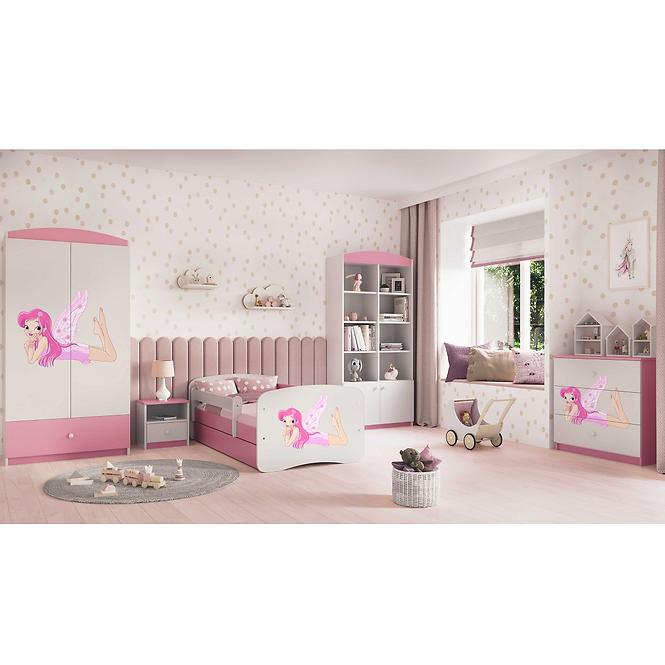 Dětská postel Babydreams+SZ růžová 80x160 Víla 2