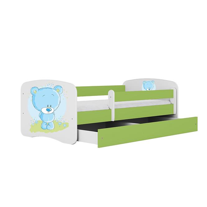 Dětská postel Babydreams+SZ zelená 80x160 Modrý medvídek