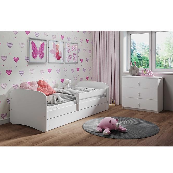 Dětská postel Babydreams+SZ bílá 80x180