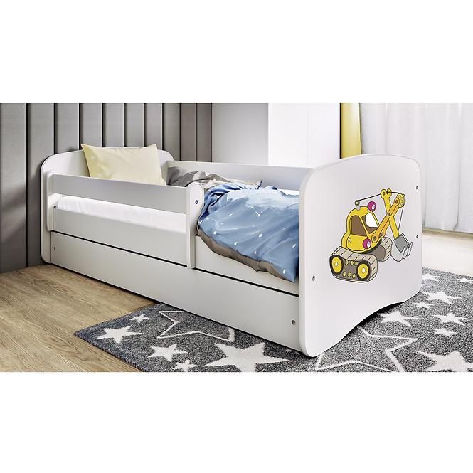 Dětská postel Babydreams+SZ bílá 80x180 Bagr