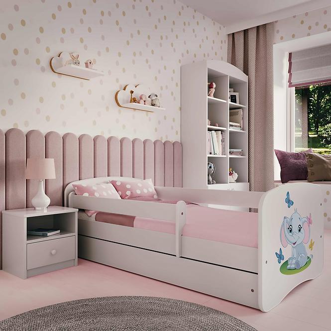Dětská postel Babydreams+SZ bílá 80x180 Slon