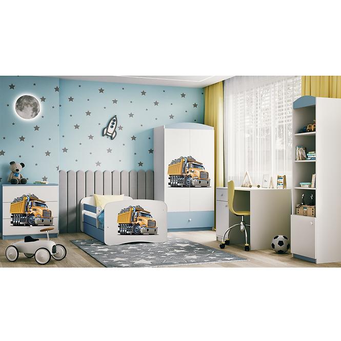 Dětská postel Babydreams+SZ modrá 80x180 Náklaďák